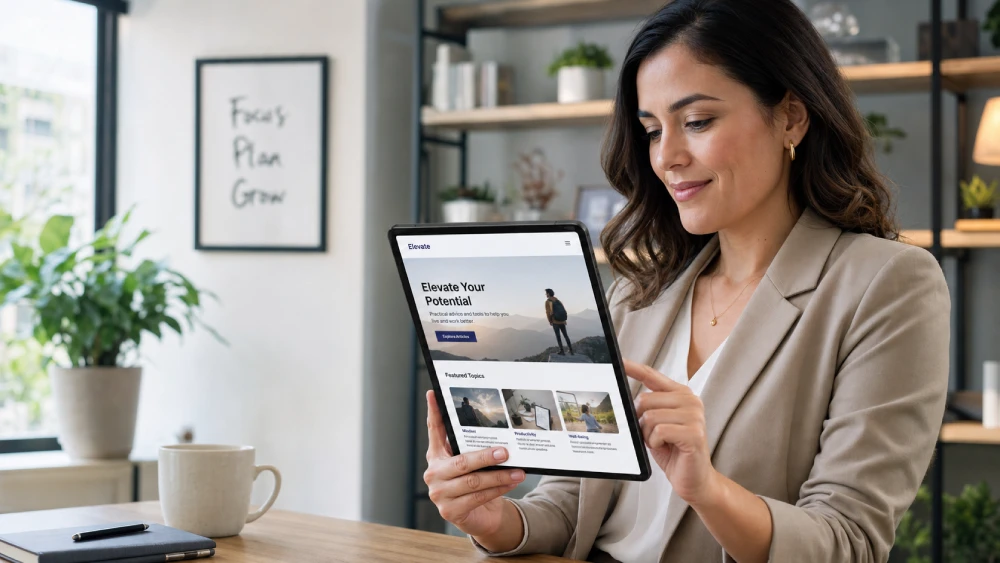 A user enjoying a seamless and positive website experience, demonstrating the impact of UX on search rankings.